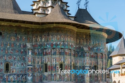 Sucevita, Moldovia/romania - September 18 : Exterior View Of The… Stock Photo