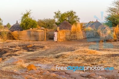 Sudanese Village Stock Photo