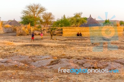 Sudanese Village Stock Photo