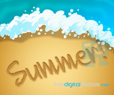 Summer Beach Means Summertime Vacation 3d Illustration Stock Image