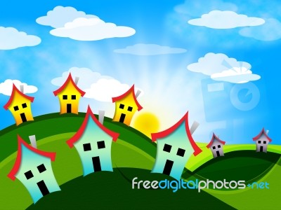 Summer Houses Means Bungalow Household And Homes Stock Image