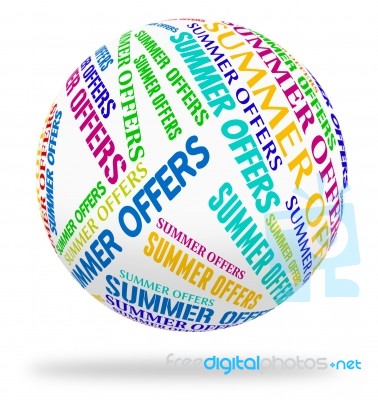 Summer Offers Representing Save Retail And Text Stock Image