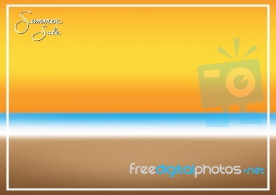 Summer Sale Promotion Season With Sea Beach And Frame Background… Stock Image