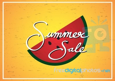 Summer Sale Promotion Season With Watermelon And Frame Backgroun… Stock Image