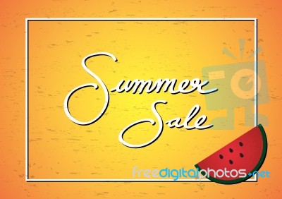 Summer Sale Promotion Season With Watermelon And Frame Backgroun… Stock Image