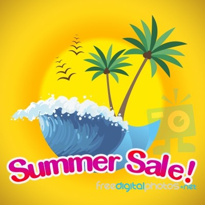 Summer Sale Represents Summertime Discounts And Promo Stock Image