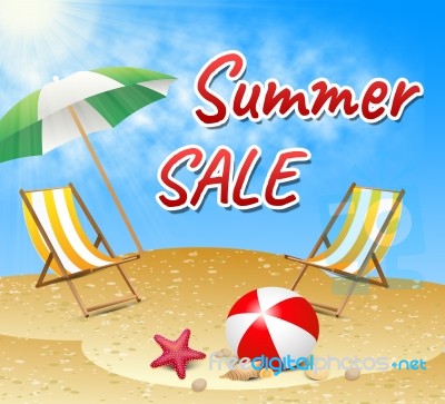 Summer Sale Retail Offer Seaside Discount Promotion Stock Image