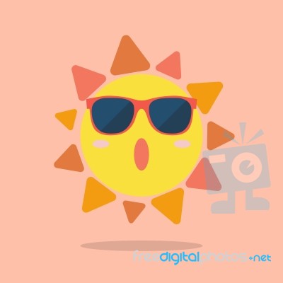 Summer Sun Wearing Sunglasses Stock Image