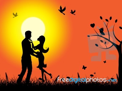 Summer Sunset Means Find Love And Adoration Stock Image