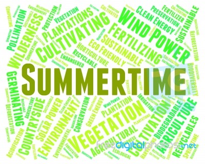 Summertime Word Represents Text Warm And Season Stock Image