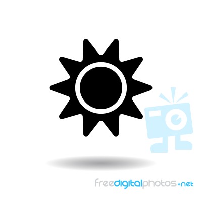 Sun Black Shape Icon  Illustration Eps10 On White Background Stock Image