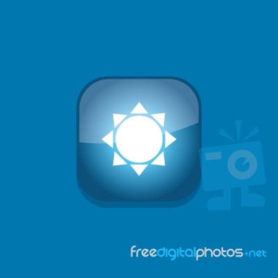 Sun Button Icon Flat   Illustration  Stock Image