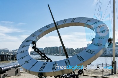 Sun Dial Near Tower Bridge Stock Photo