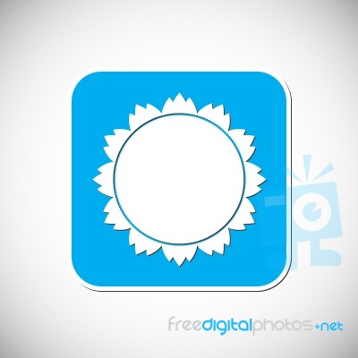 Sun Icon. Blue Square Frame.  Illustration Stock Image