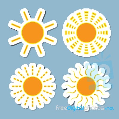 Sun Icon Set Stock Image