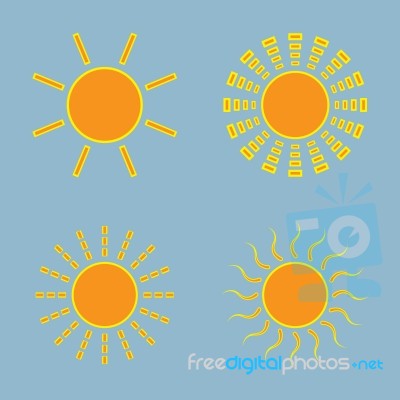 Sun Icon Set Stock Image