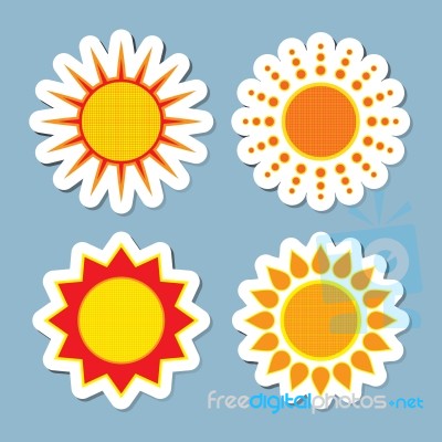 Sun Icon Set Stock Image