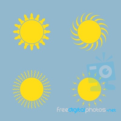 Sun Icon Set Stock Image