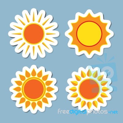 Sun Icon Set Stock Image