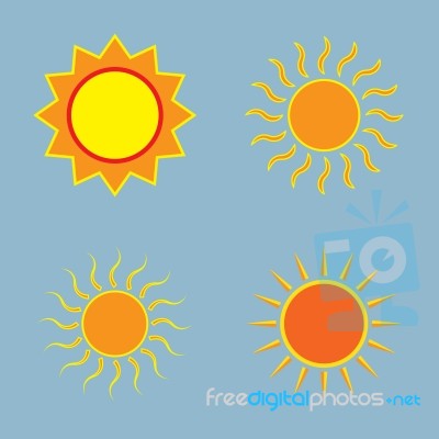 Sun Icon Set Stock Image