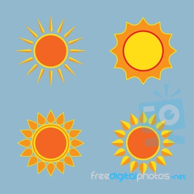 Sun Icon Set Stock Image