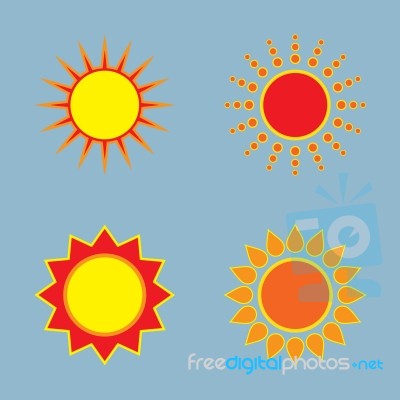 Sun Icon Set Stock Image