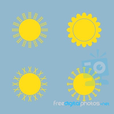 Sun Icon Set Stock Image