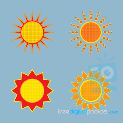 Sun Icon Set Stock Image