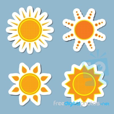 Sun Icon Set Stock Image