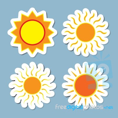 Sun Icon Set Stock Image