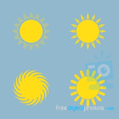 Sun Icon Set Stock Image