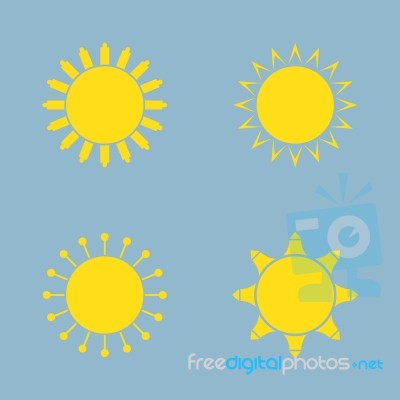 Sun Icon Set Stock Image