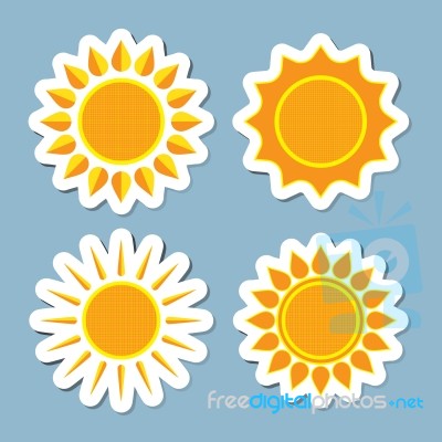 Sun Icon Set Stock Image