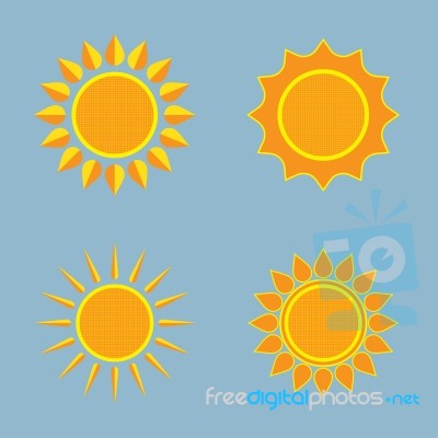 Sun Icon Set Stock Image