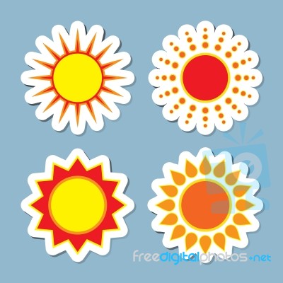 Sun Icon Set Stock Image