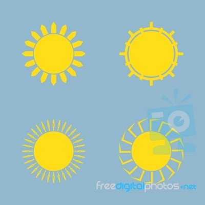 Sun Icon Set Stock Image