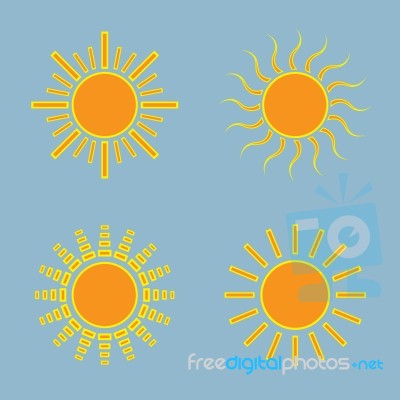 Sun Icon Set Stock Image