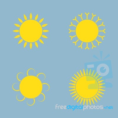 Sun Icon Set Stock Image