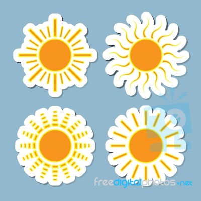 Sun Icon Set Stock Image