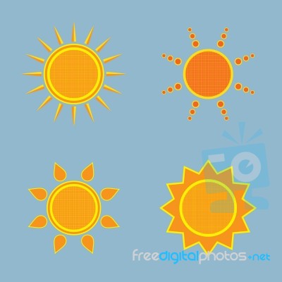 Sun Icon Set Stock Image