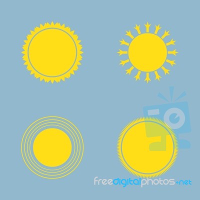 Sun Icon Set Stock Image