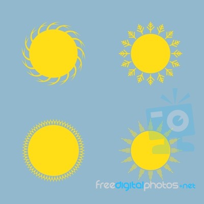 Sun Icon Set Stock Image