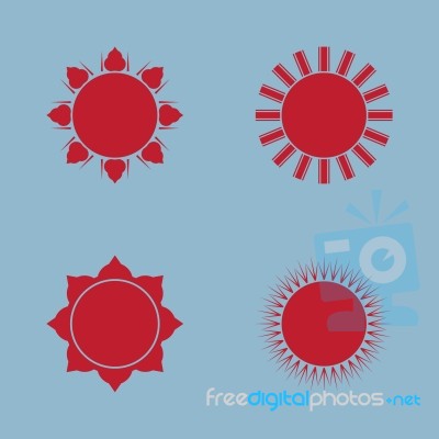 Sun Icon Set Stock Image