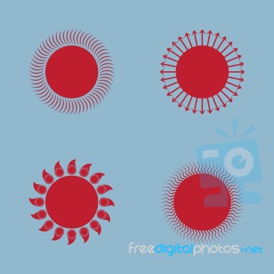 Sun Icon Set Stock Image