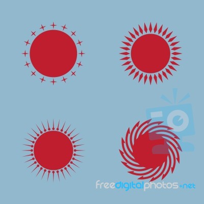 Sun Icon Set Stock Image