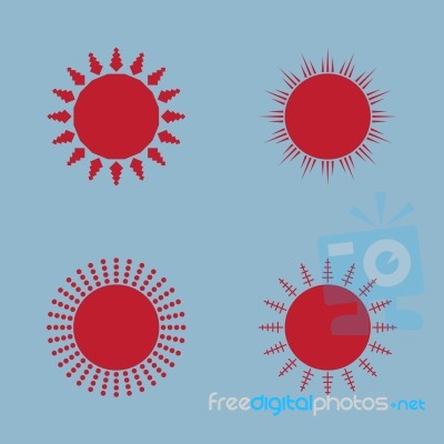 Sun Icon Set Stock Image