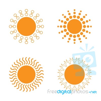 Sun Icon Set Stock Image