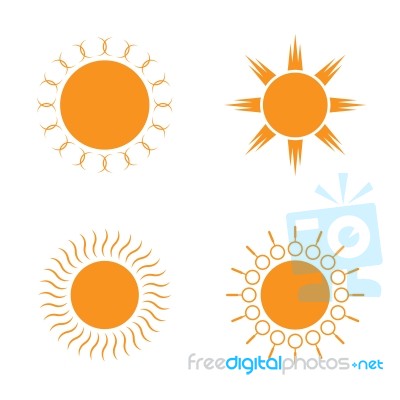 Sun Icon Set Stock Image