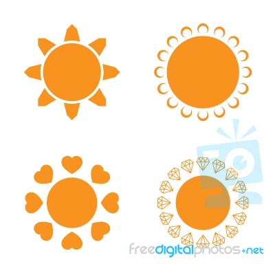 Sun Icon Set Stock Image