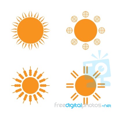 Sun Icon Set Stock Image